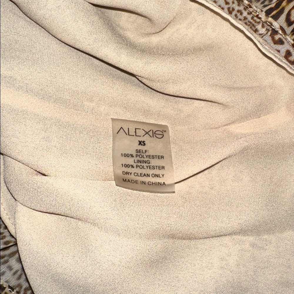 ALEXIS Intermix *Dula* leopard animal print boho sheath dress w fringe belt XS - Picture 8 of 9